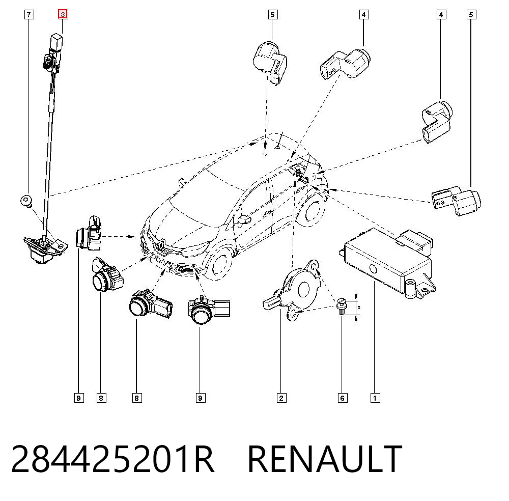 284425201R Renault (RVI) Камера системы обеспечения видимости