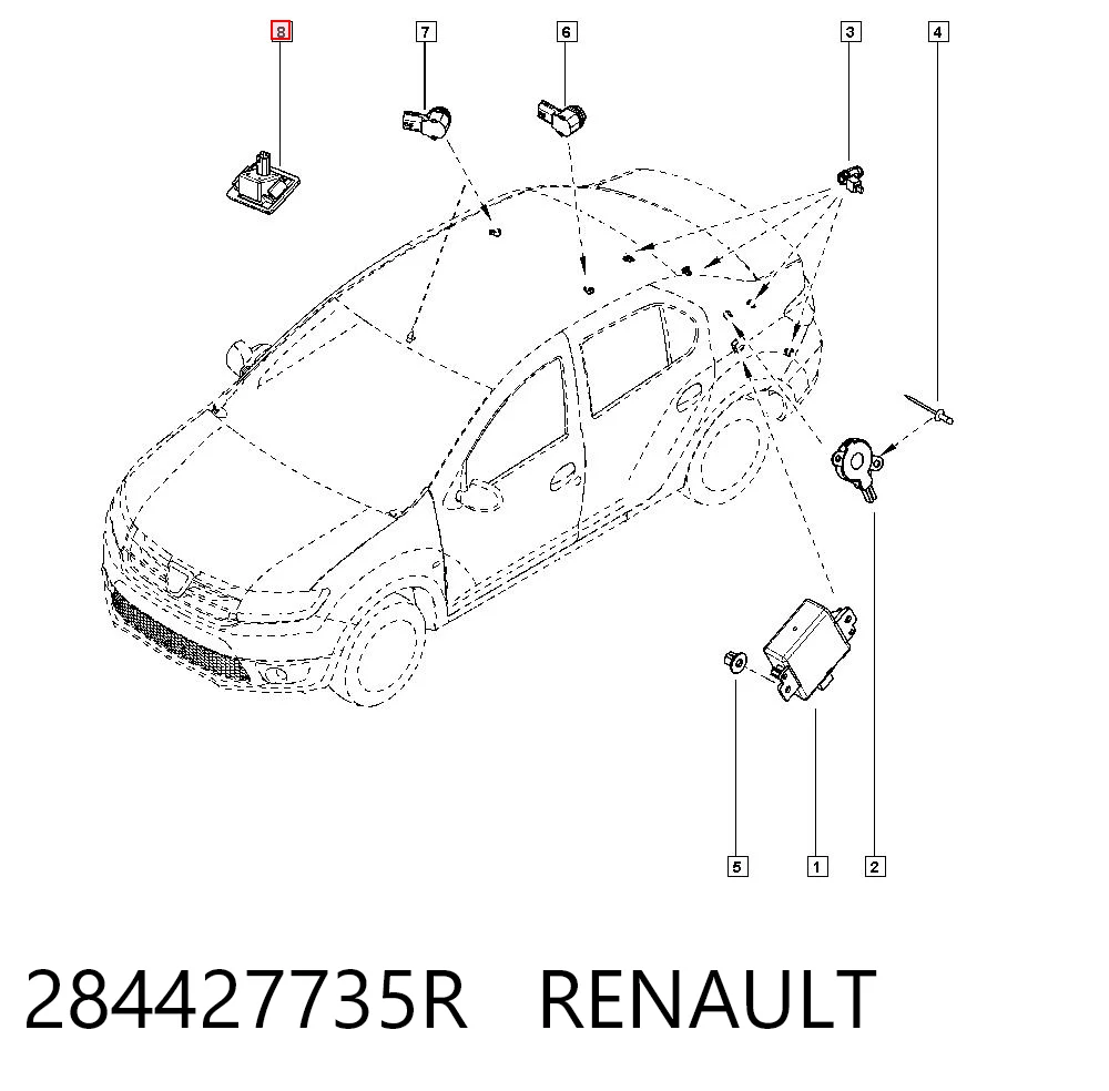 284427735R Renault (RVI) Камера системы обеспечения видимости