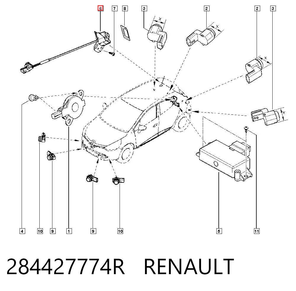 284427774R Renault (RVI) Камера системы обеспечения видимости