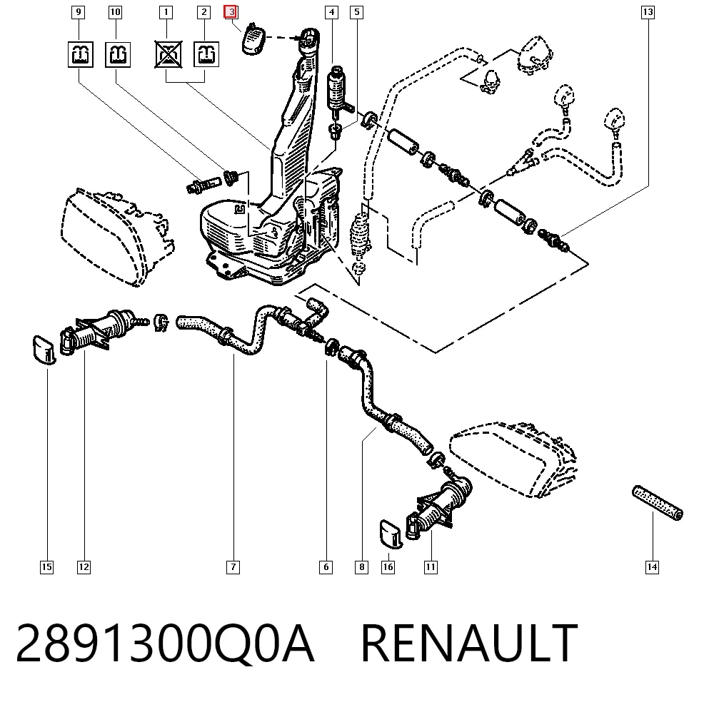  Крышка бачка омывателя Renault Megane 2