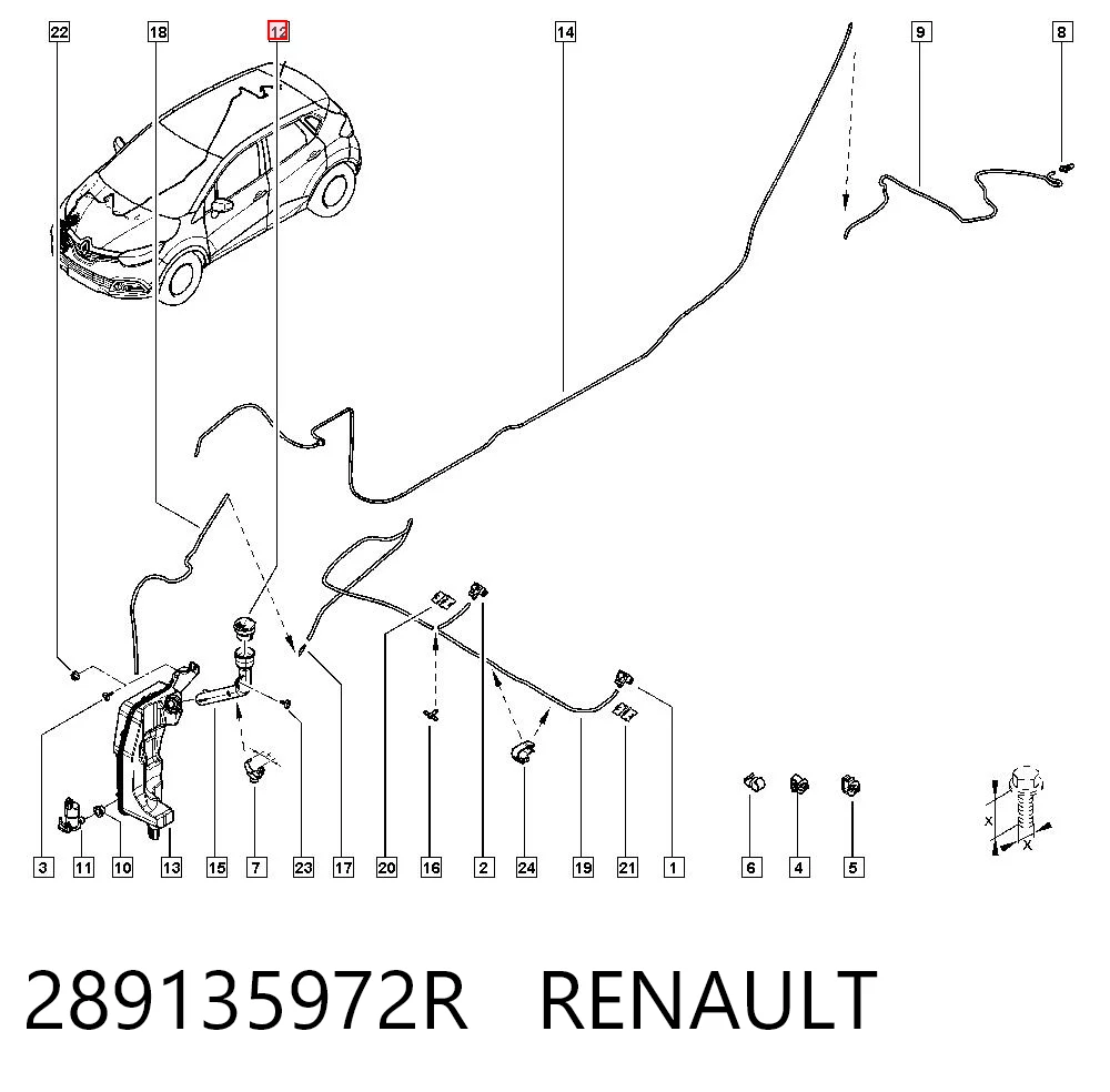 289135972R Renault (RVI) Крышка бачка стеклоомывателя