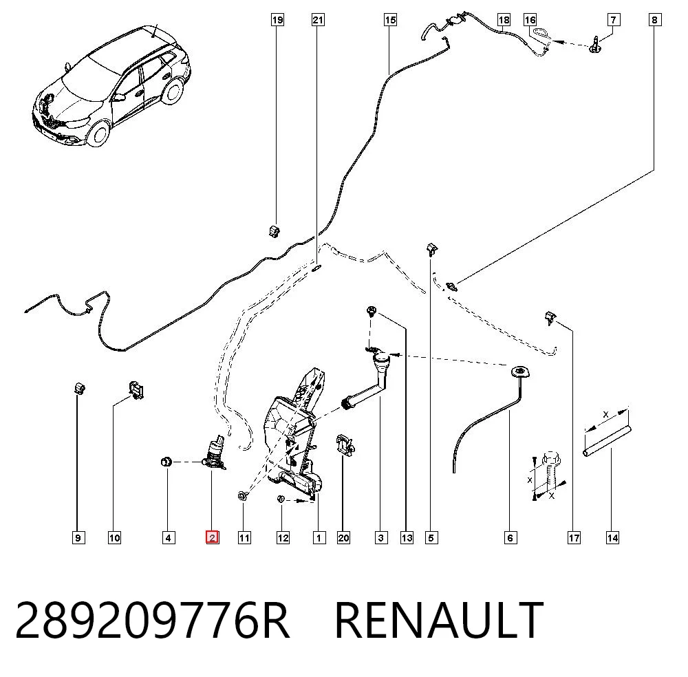 289209776R Renault (RVI) Мотор омывателя стекла передний/задний