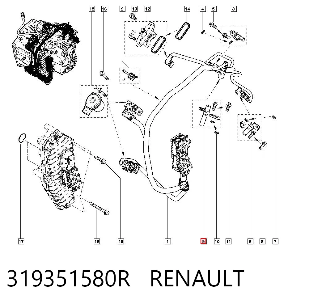319351580R Renault (RVI) Датчик скорости спидометра