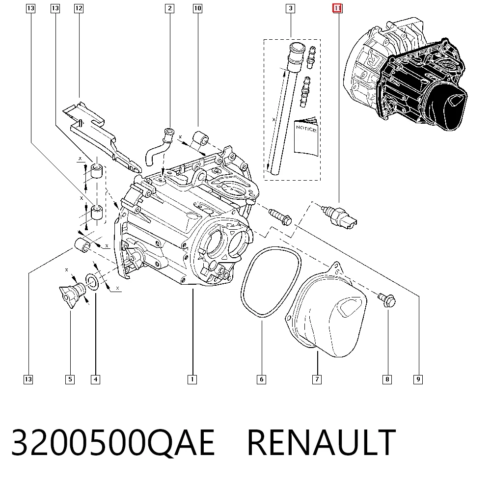 3200500QAE Renault (RVI) Датчик включения фонарей заднего хода