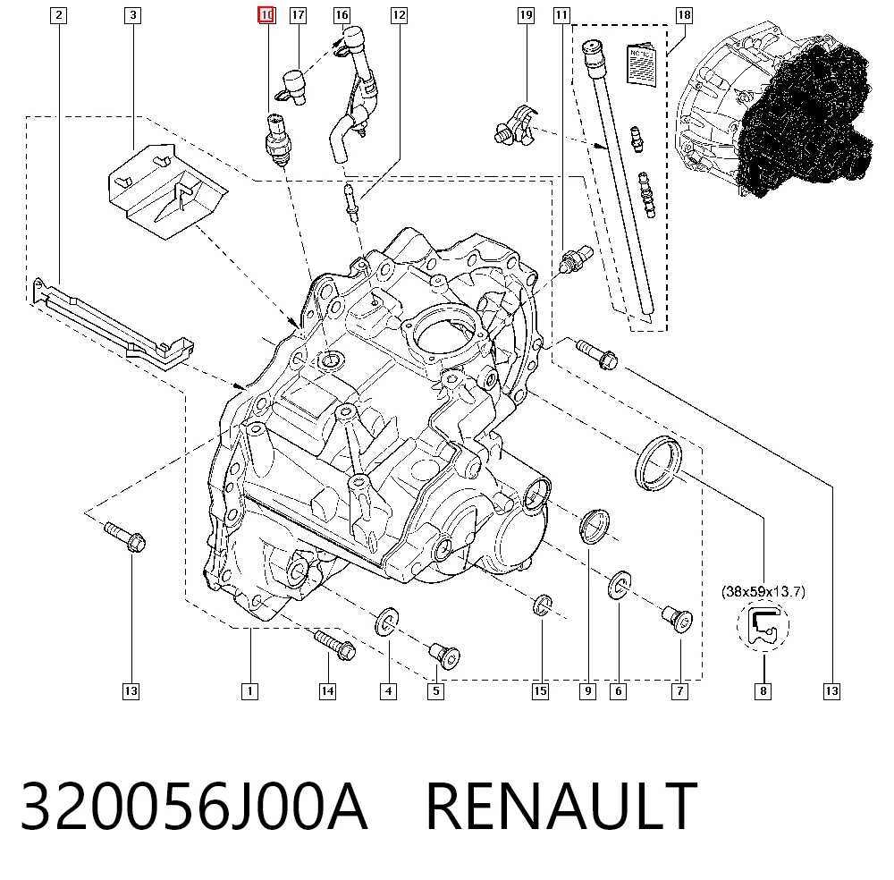 320056J00A Renault (RVI) Датчик включения фонарей заднего хода