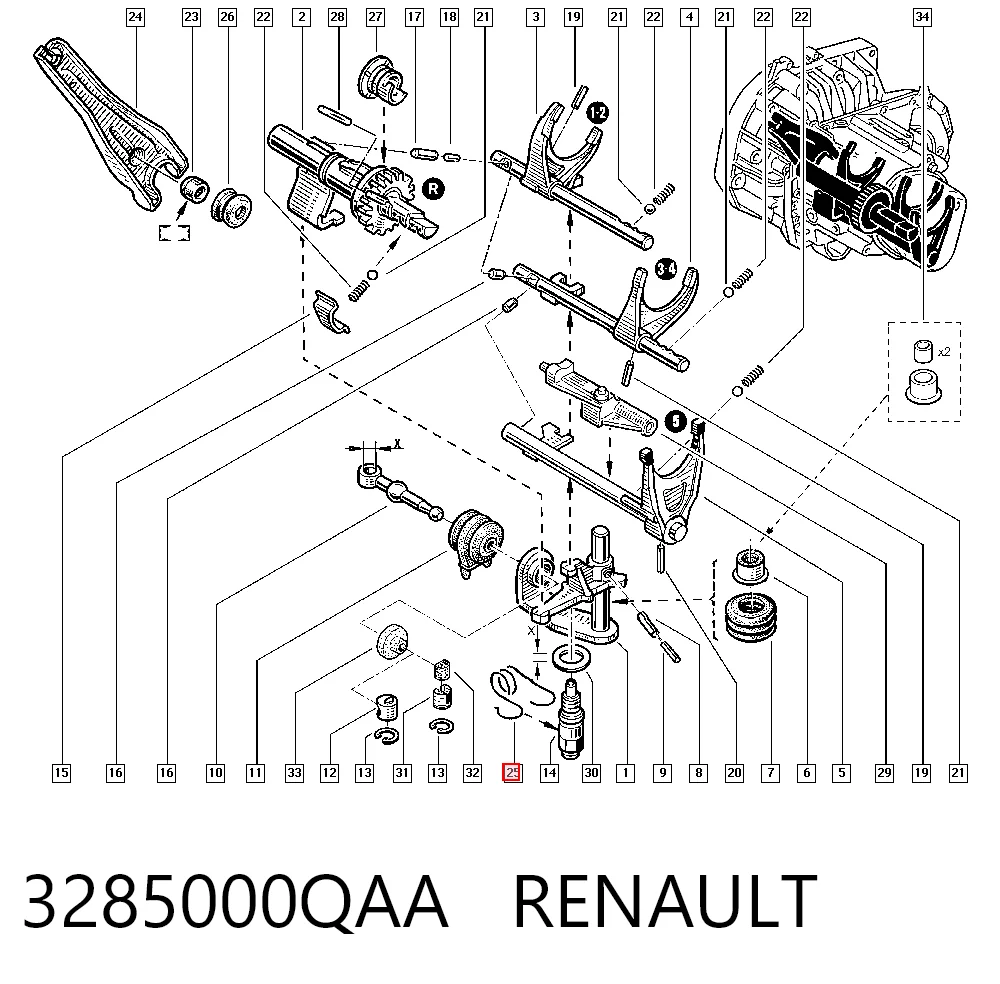Ремкомплект рычага на Renault Kangoo II FW0