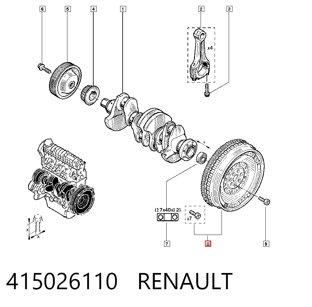 Маховик двигателя Renault Megane II седан (LM0, LM1) (2003 - 2012) цена, от 404.64 USD