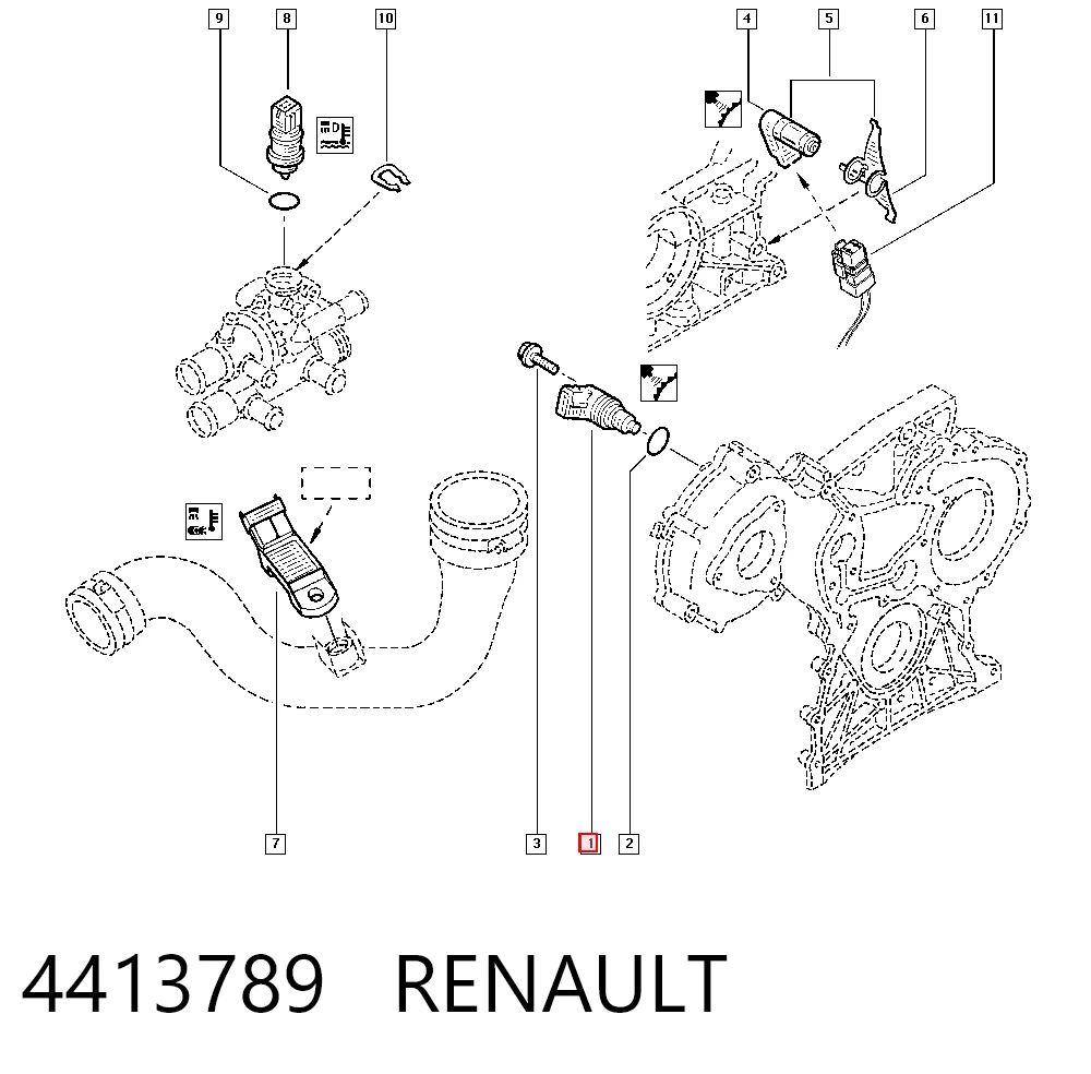 4413789 Renault (RVI) Датчик распределительного вала