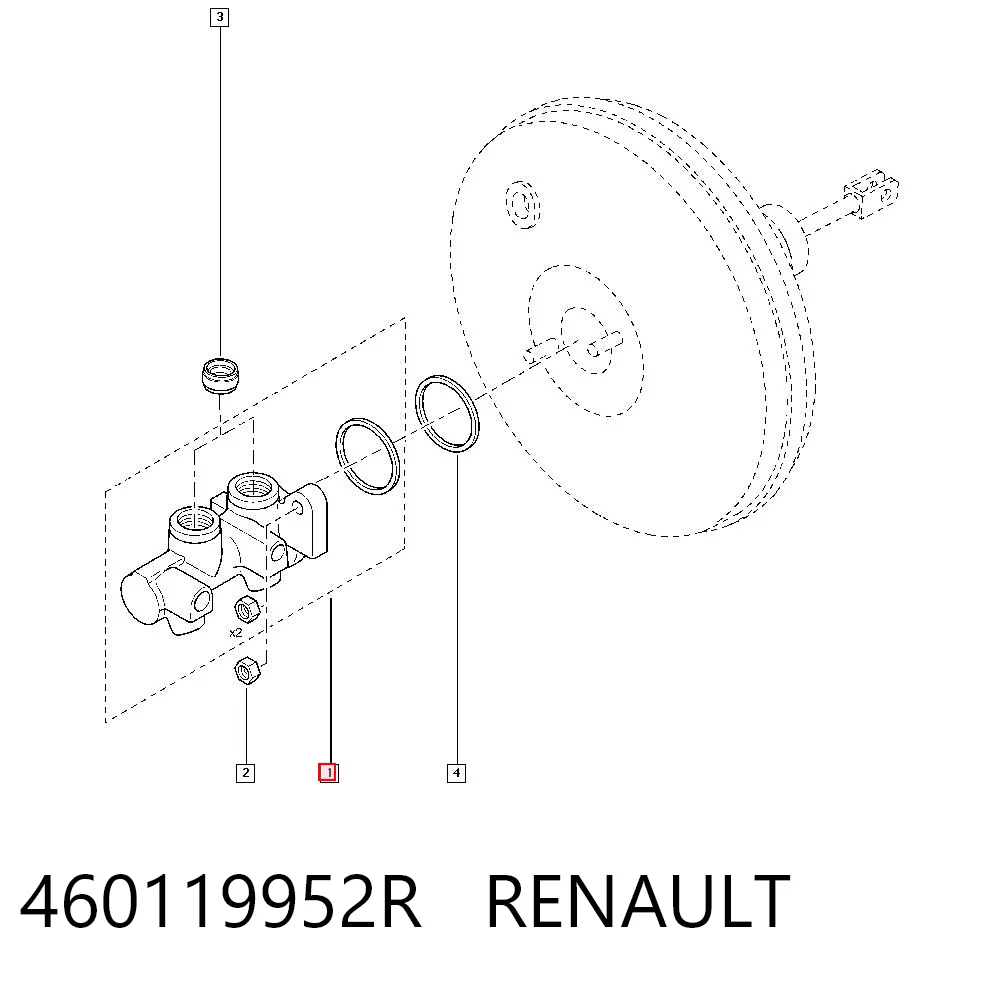 Цилиндр тормозной, главный на Renault DUSTER I HS