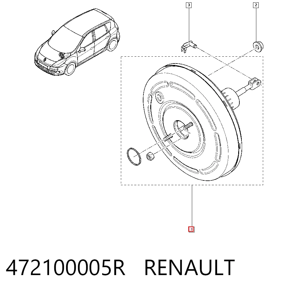 Усилитель тормоза вакуумный на Renault Scenic GRAND III JZ0, JZ1