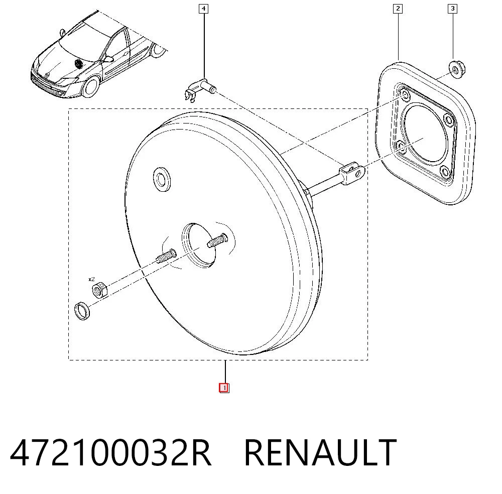 Усилитель тормоза вакуумный на Renault Laguna III BT0, BT1