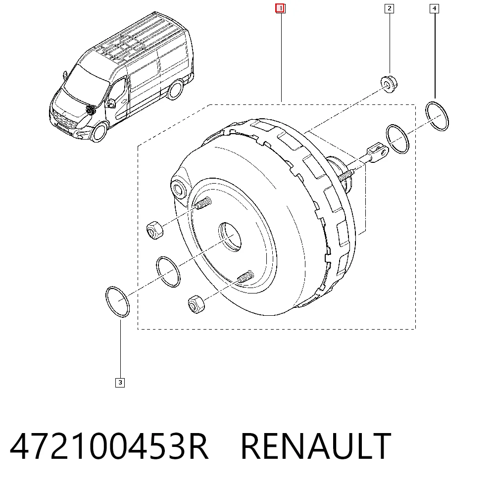 Усилитель тормоза вакуумный на Renault Master III FV