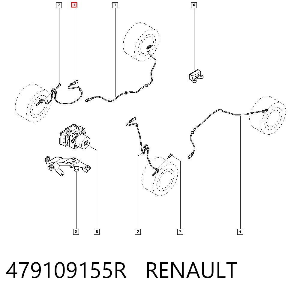 479109155R Renault (RVI) Датчик АБС