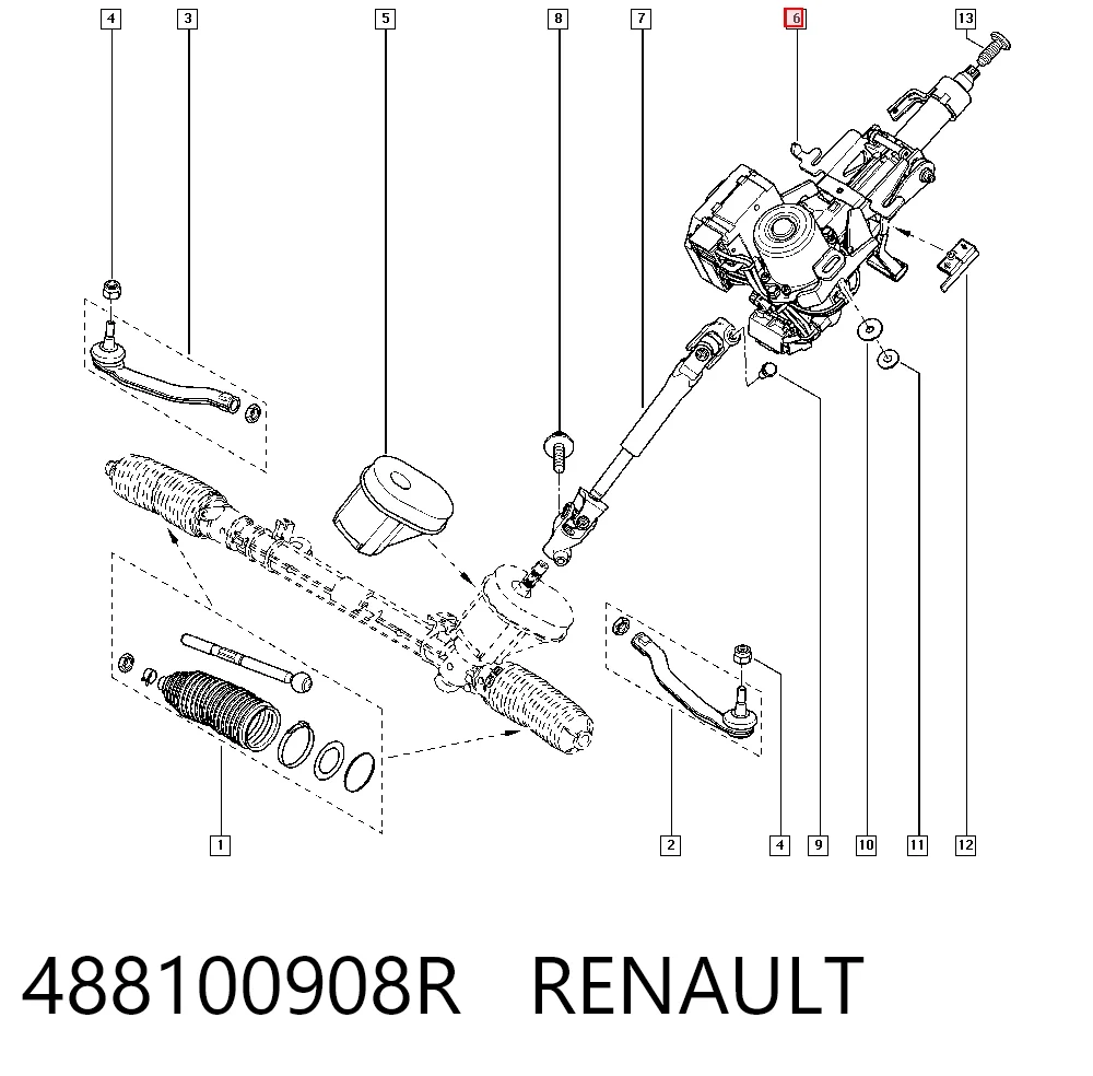 Рулевая колонка Renault Megane III универсал (KZ0, KZ1) (2008 - 2016) цена, от 59.47 USD