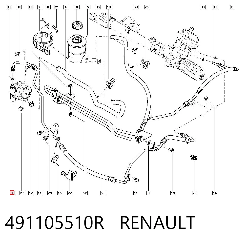 491105510R Renault (RVI) ГУР руля