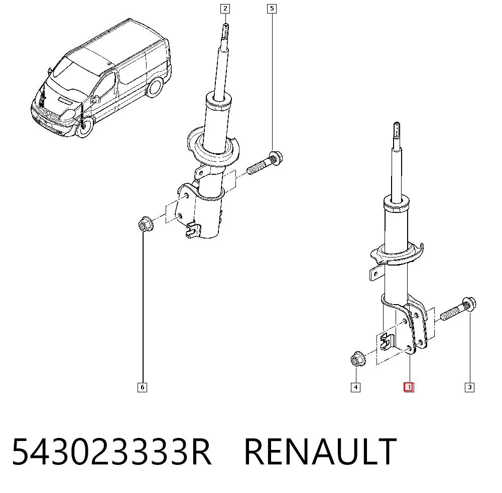  Амортизатор передний Renault Trafic 3