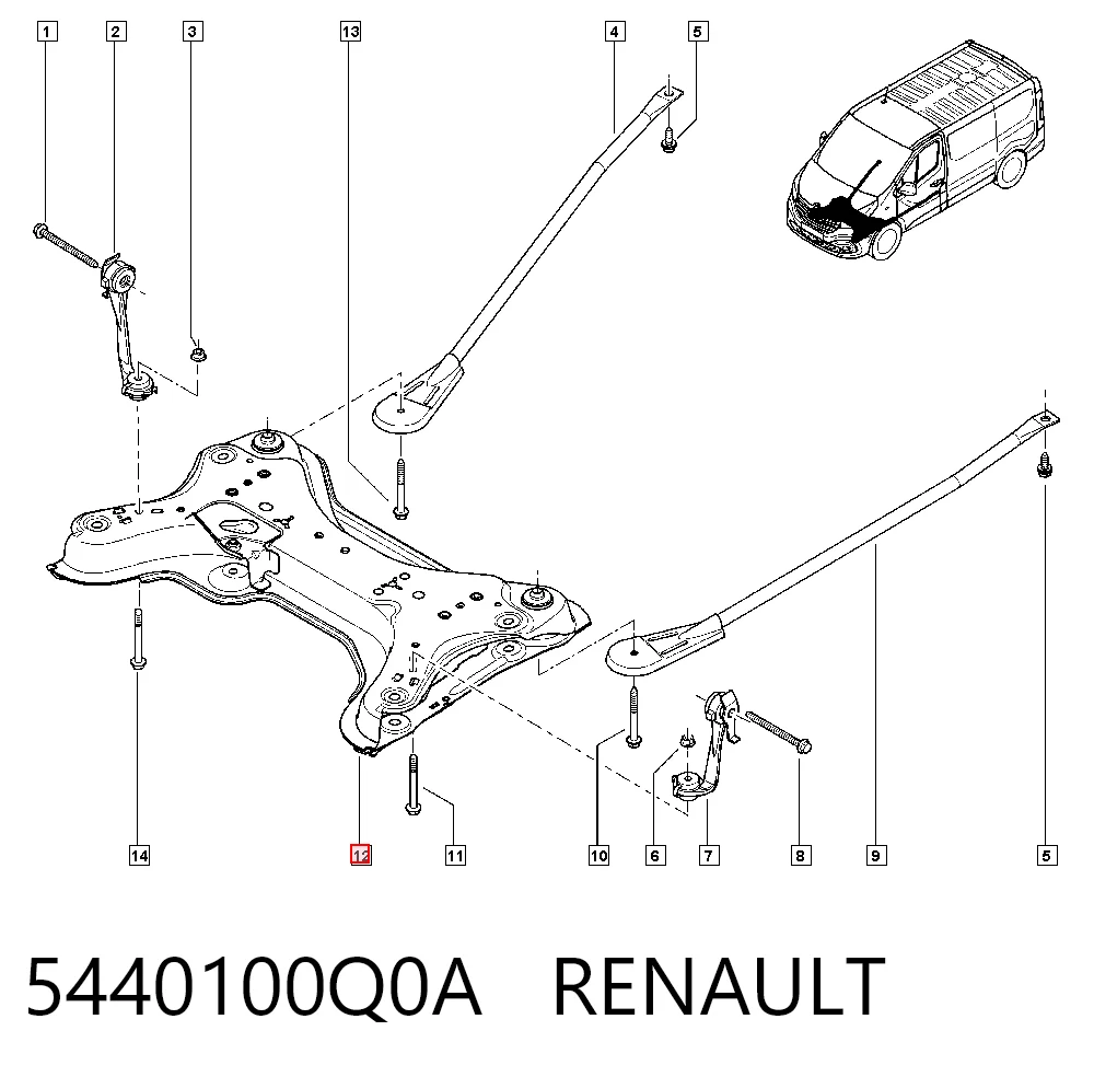  Подрамник передний Renault Laguna 2