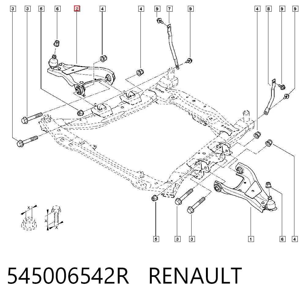 545006542R Renault (RVI) Рычаг передней подвески нижний, правый