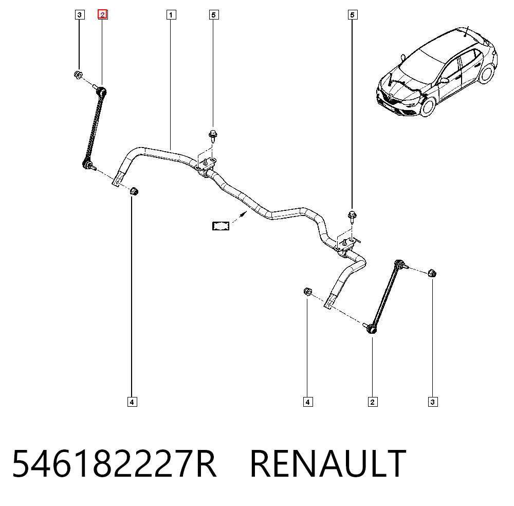 546182227R Renault (RVI) Стойка переднего стабилизатора