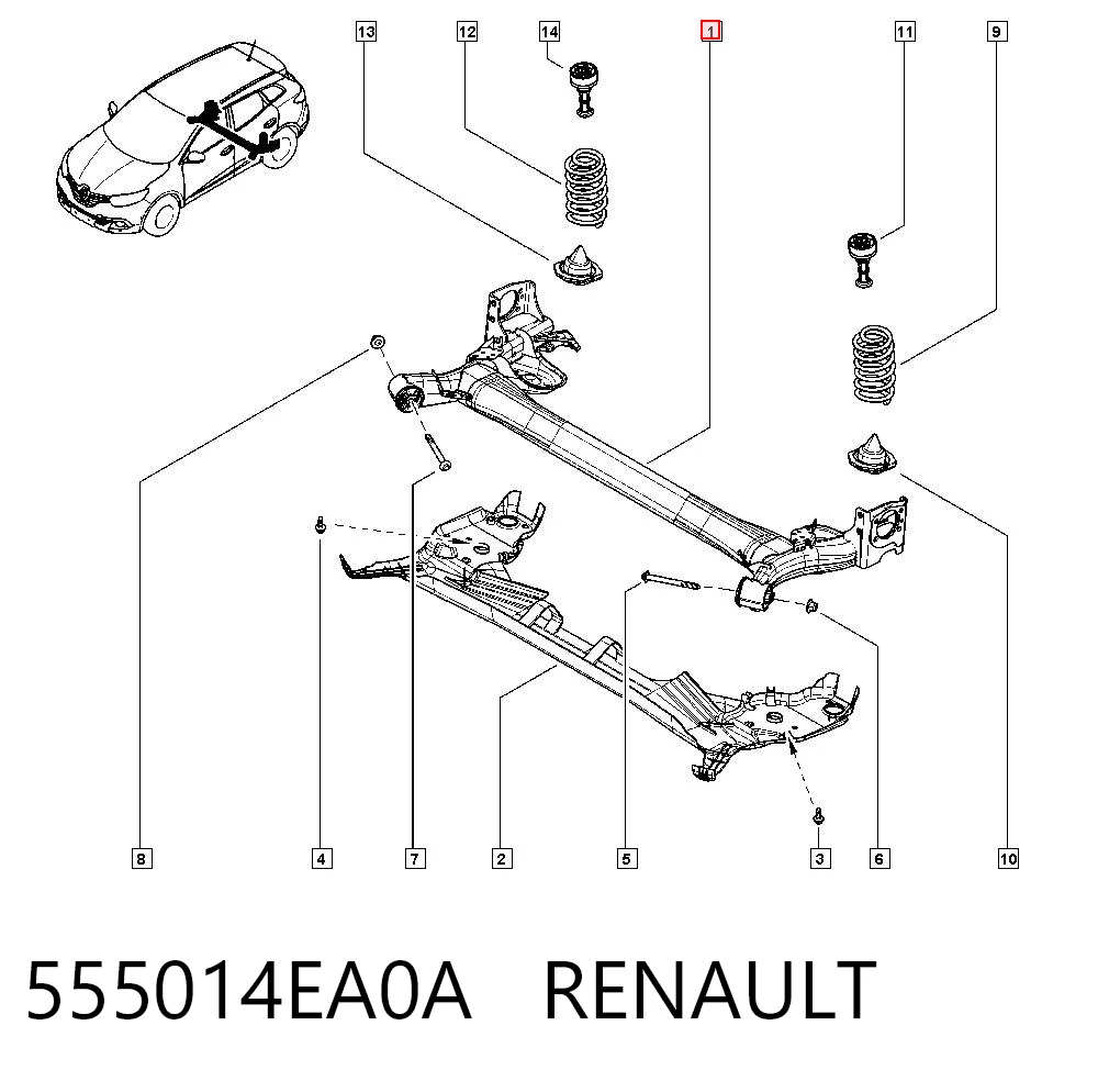 Подрамник задней подвески на Nissan Qashqai II J11