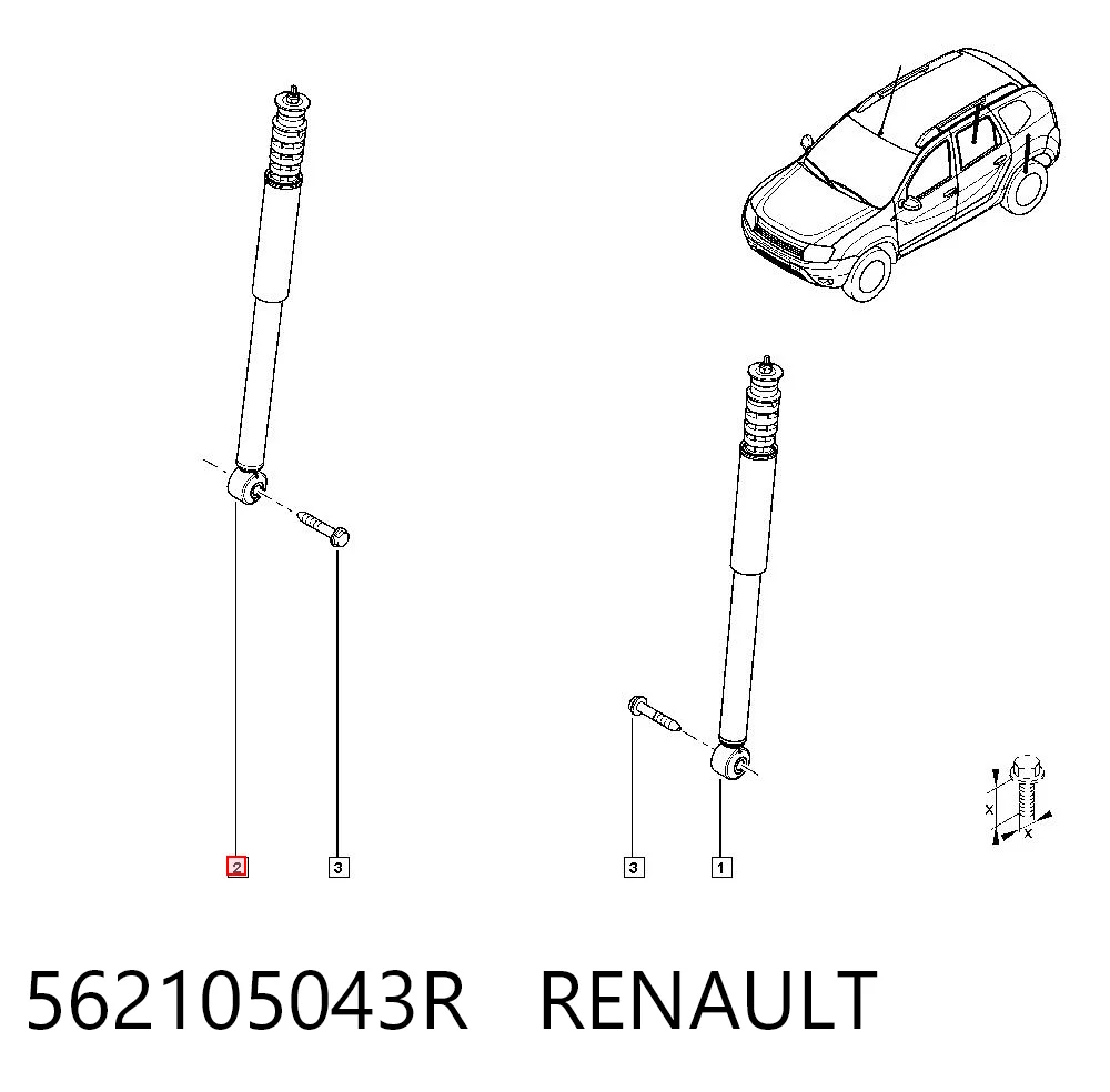 562105043R Renault (RVI) Амортизаторы задние