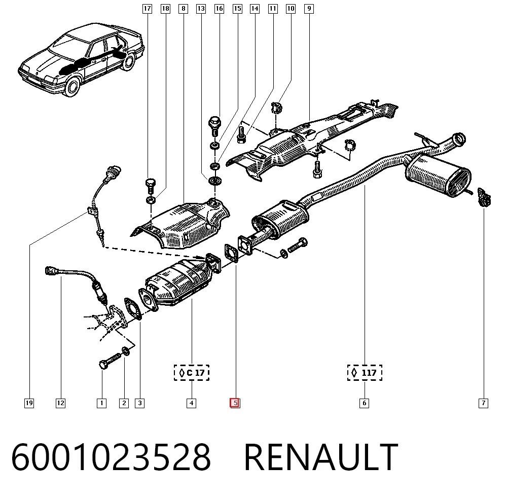  Прокладка глушителя Audi 90 