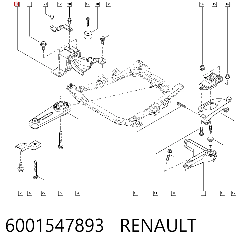 6001547893 Renault (RVI) Правая подушка двигателя