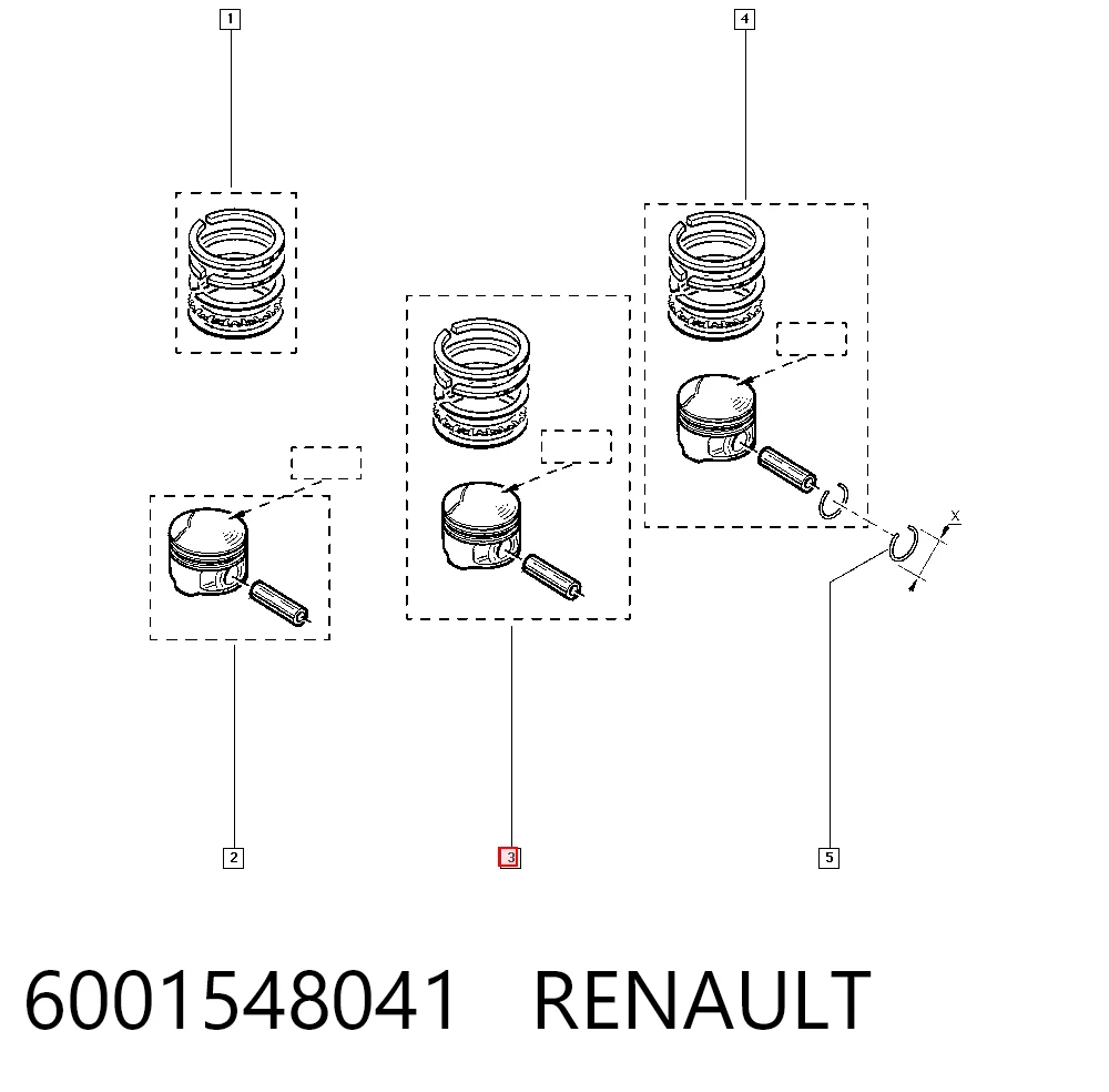 Поршень в сборе Renault LOGAN I седан (LS) (2015 - 2026) цена, от 296.49 USD
