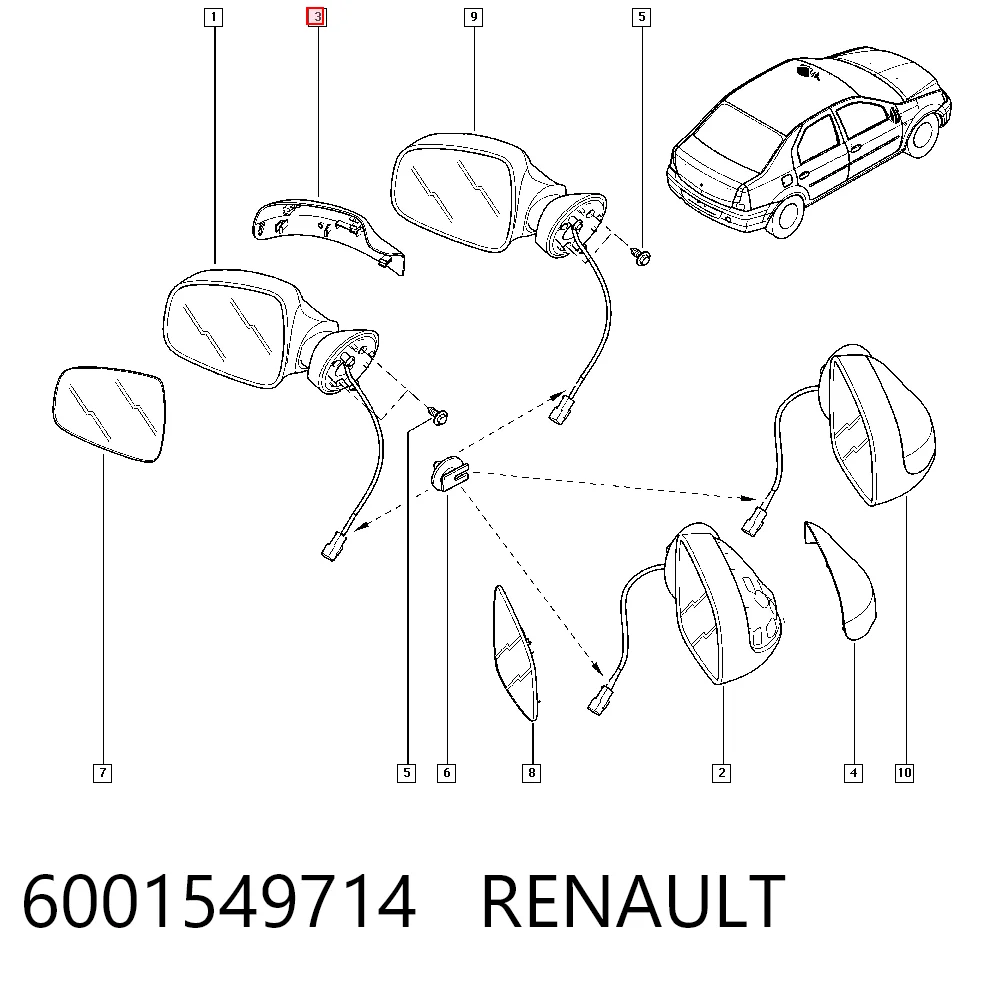 Накладка левого бокового зеркала Polcar 28B154PE цена, от 5.54 USD
