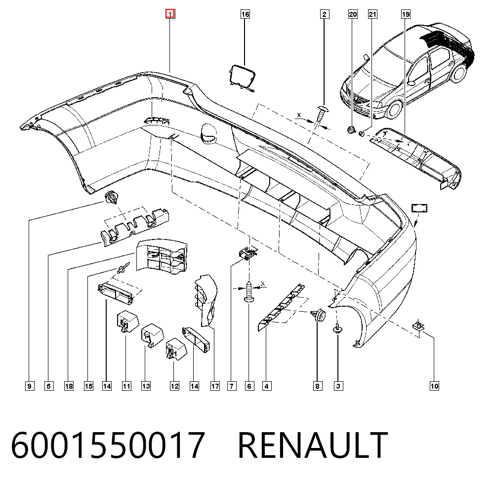 Бампер задний Polcar 2801962 цена, от 51.34 USD