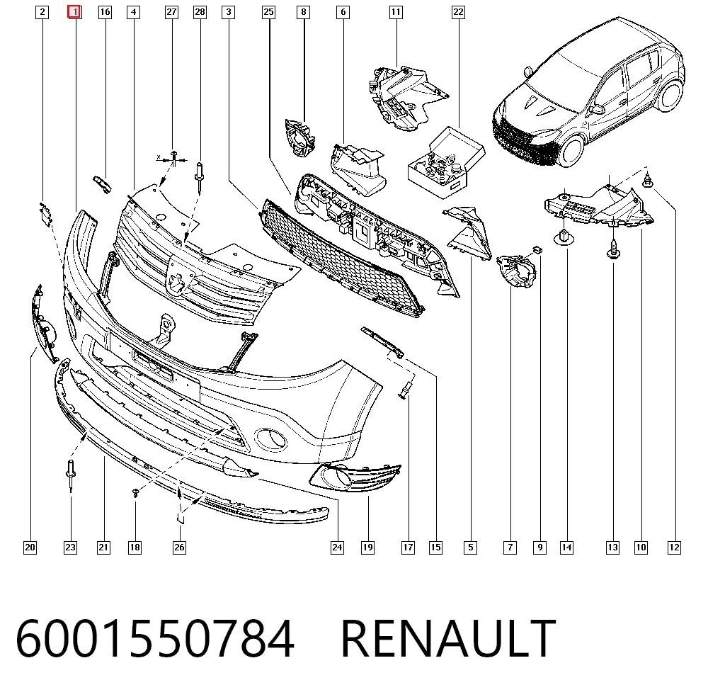Бампер передний Nissan/Infiniti 8200526596