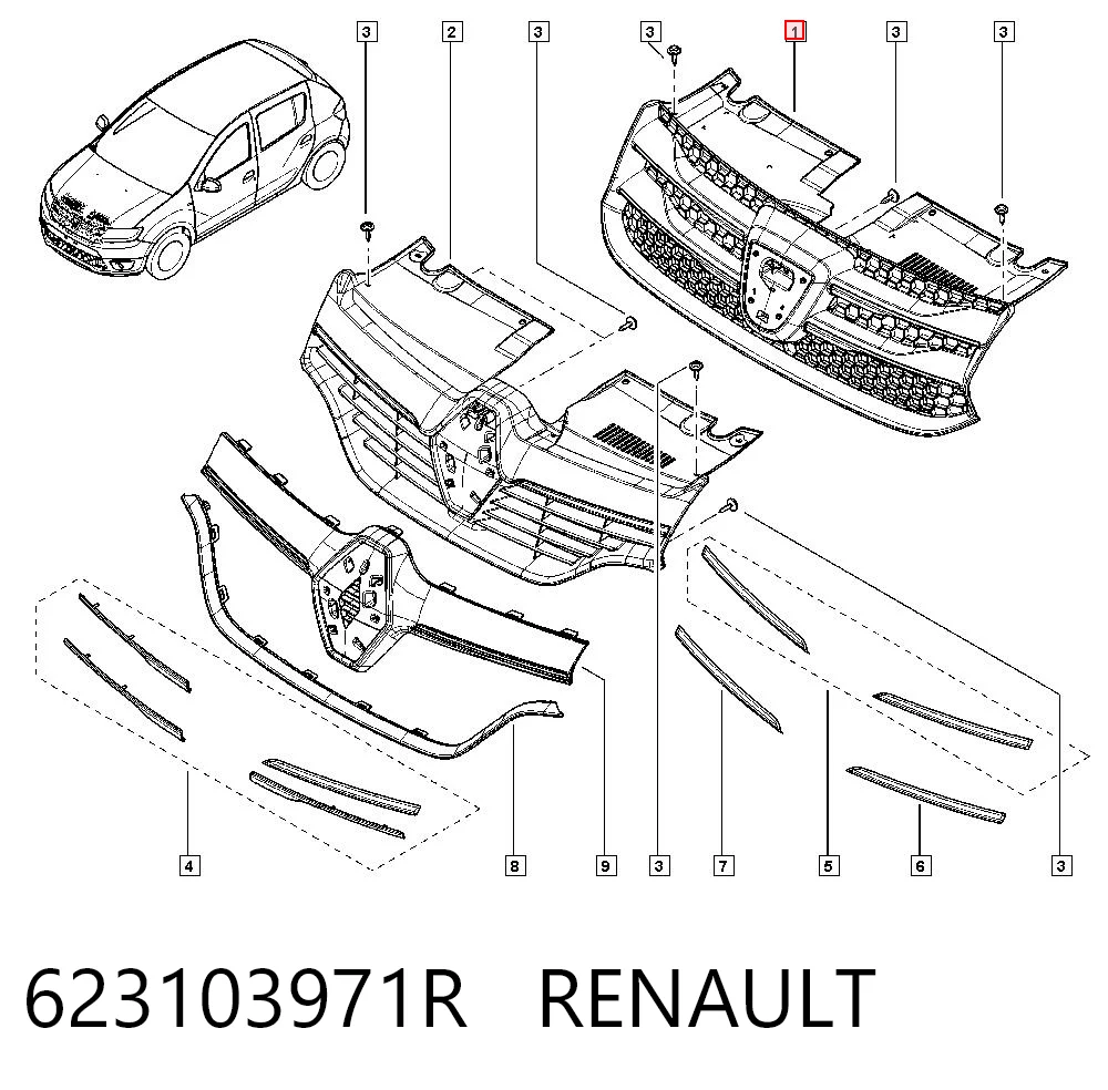 Облицовка радиатора AND 30853418 цена, от 24.58 USD