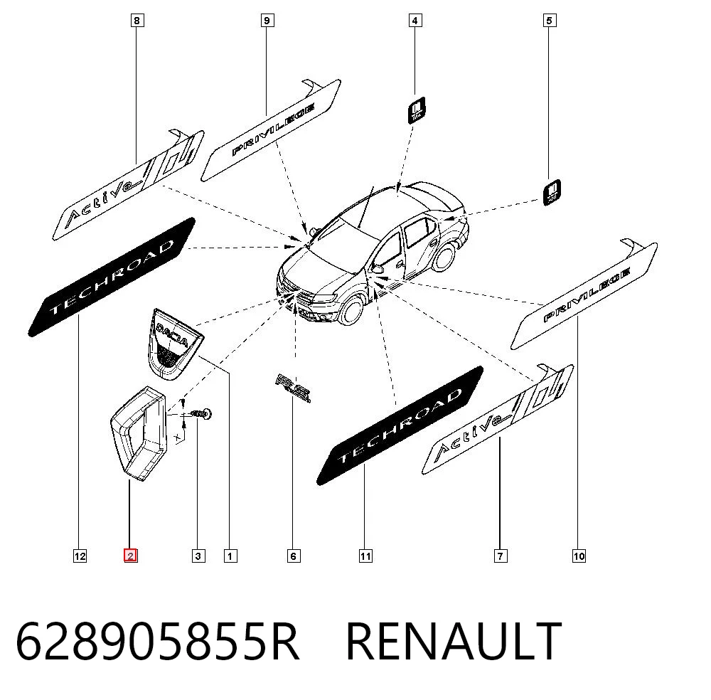 628905855R Renault (RVI) Эмблема решетки радиатора