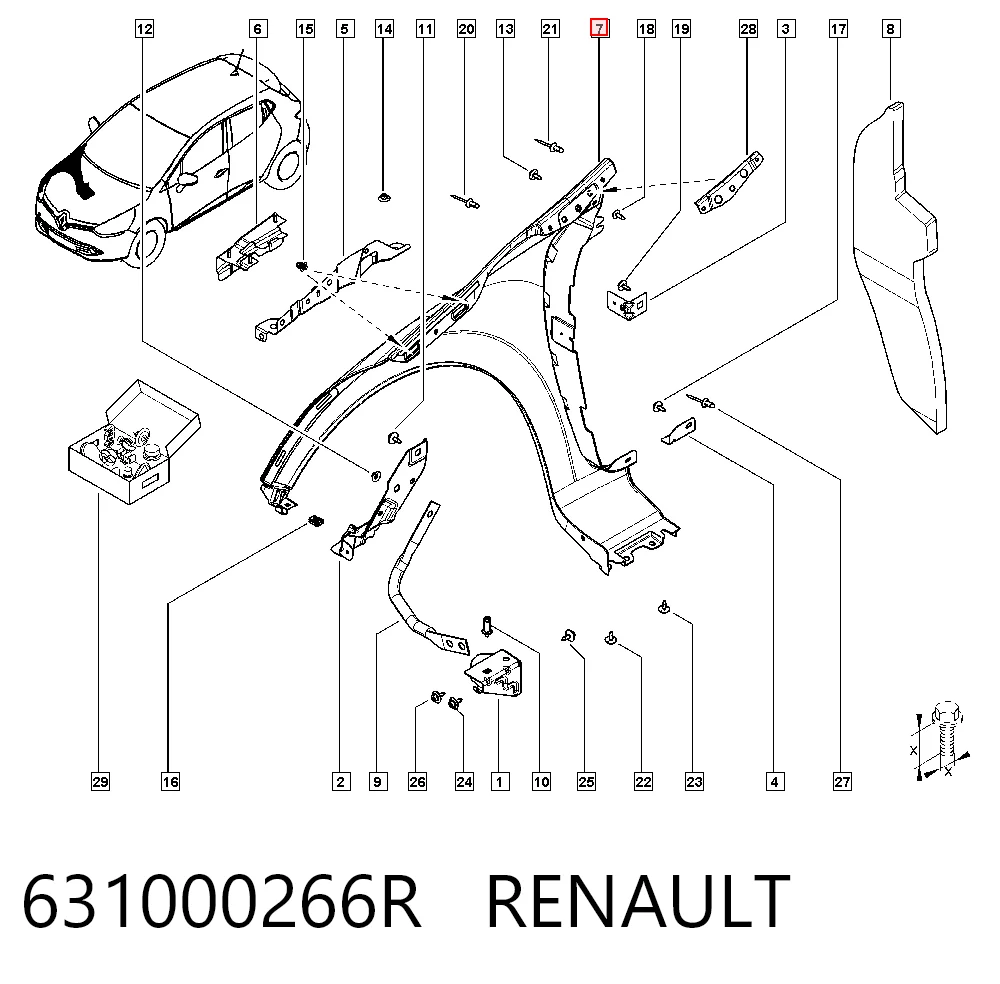 Боковая часть передняя правая Polcar 60B102 цена, от 20.99 USD
