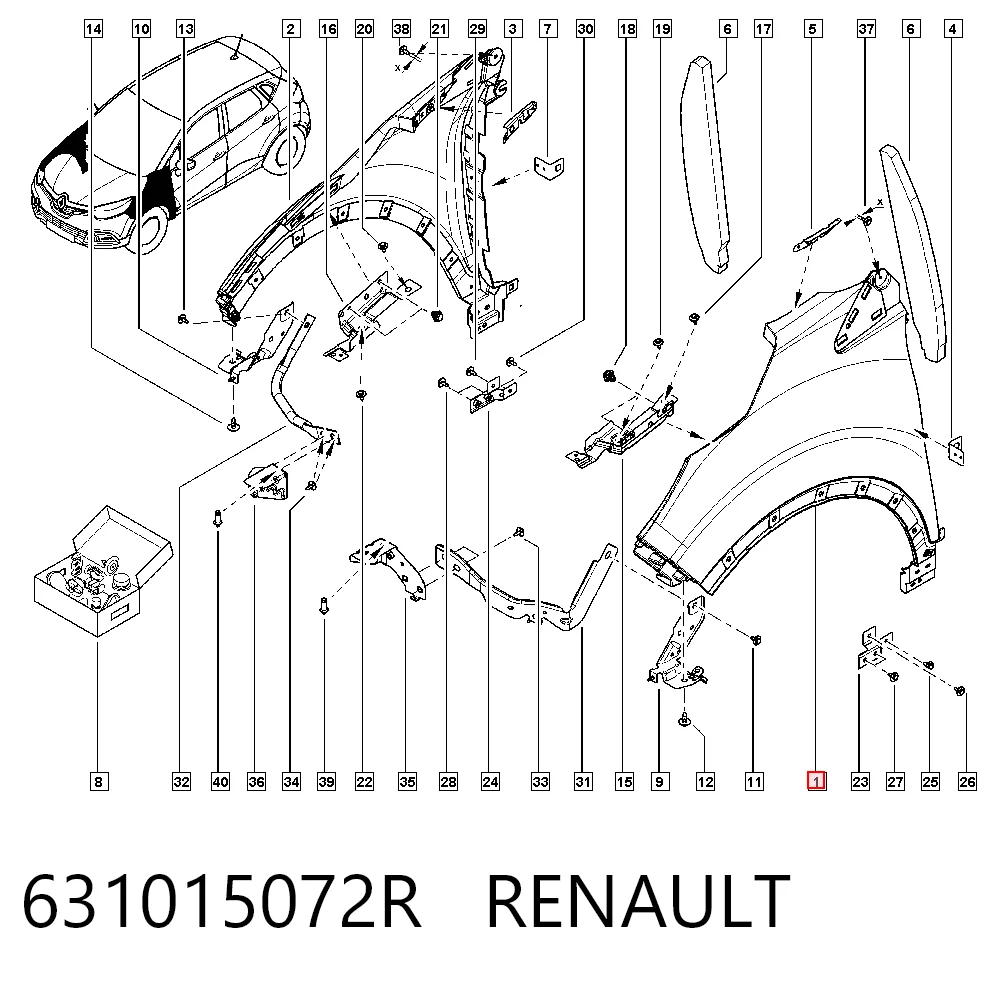 REN08CA002Y Dega Переднее левое крыло