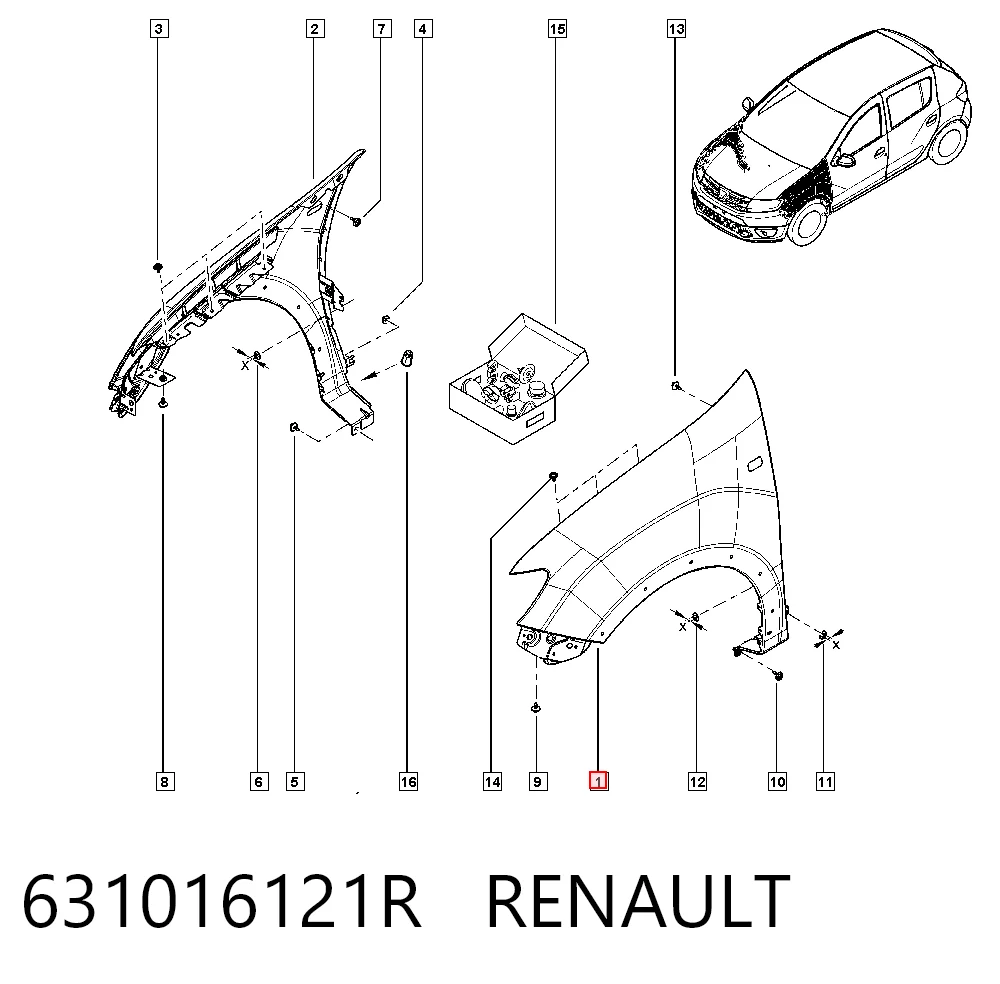 Крыло переднее левое FPS FP5631313REF цена, от 47.16 USD