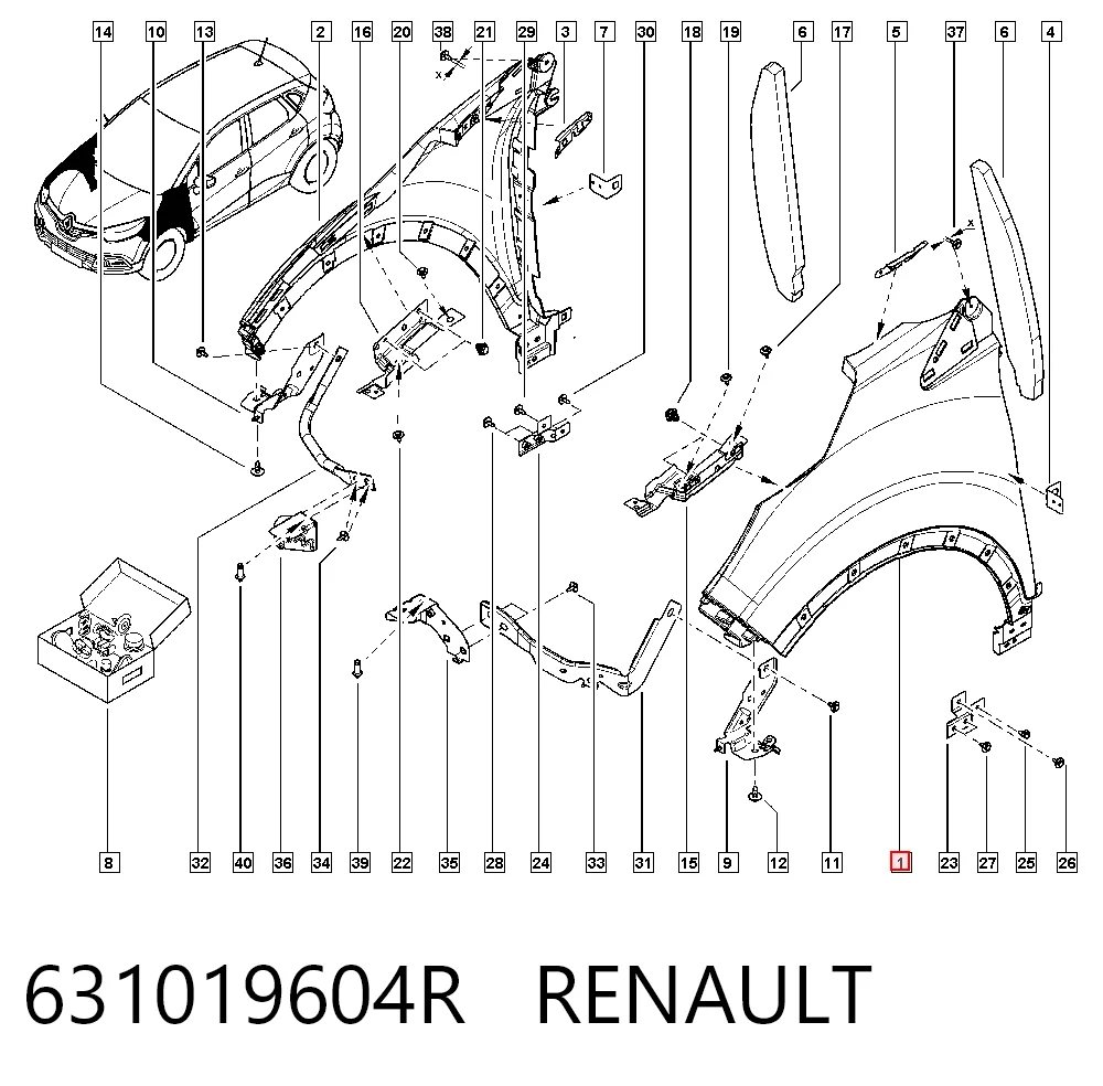 Купить REN08CA002Y Dega Крыло переднее левое