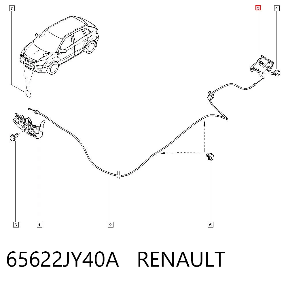 65622JY40A Renault (RVI) Ручка открытия капота