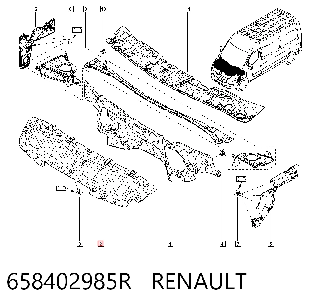 Шумка капота на Renault Master III FV