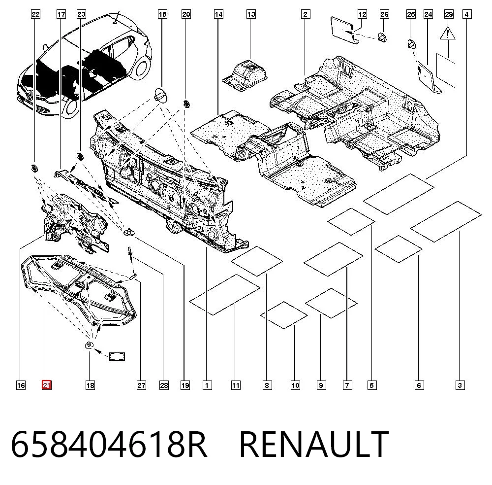 658404618R Renault (RVI) Шумка капота