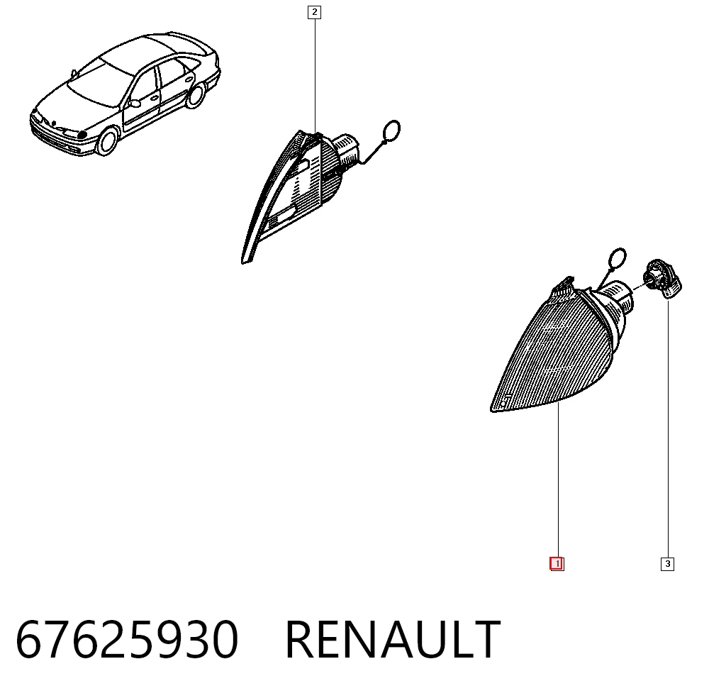 Левый указатель поворота Renault Laguna I хэтчбек (B56, 556) (1993 - 2002) цена, от 6.71 USD