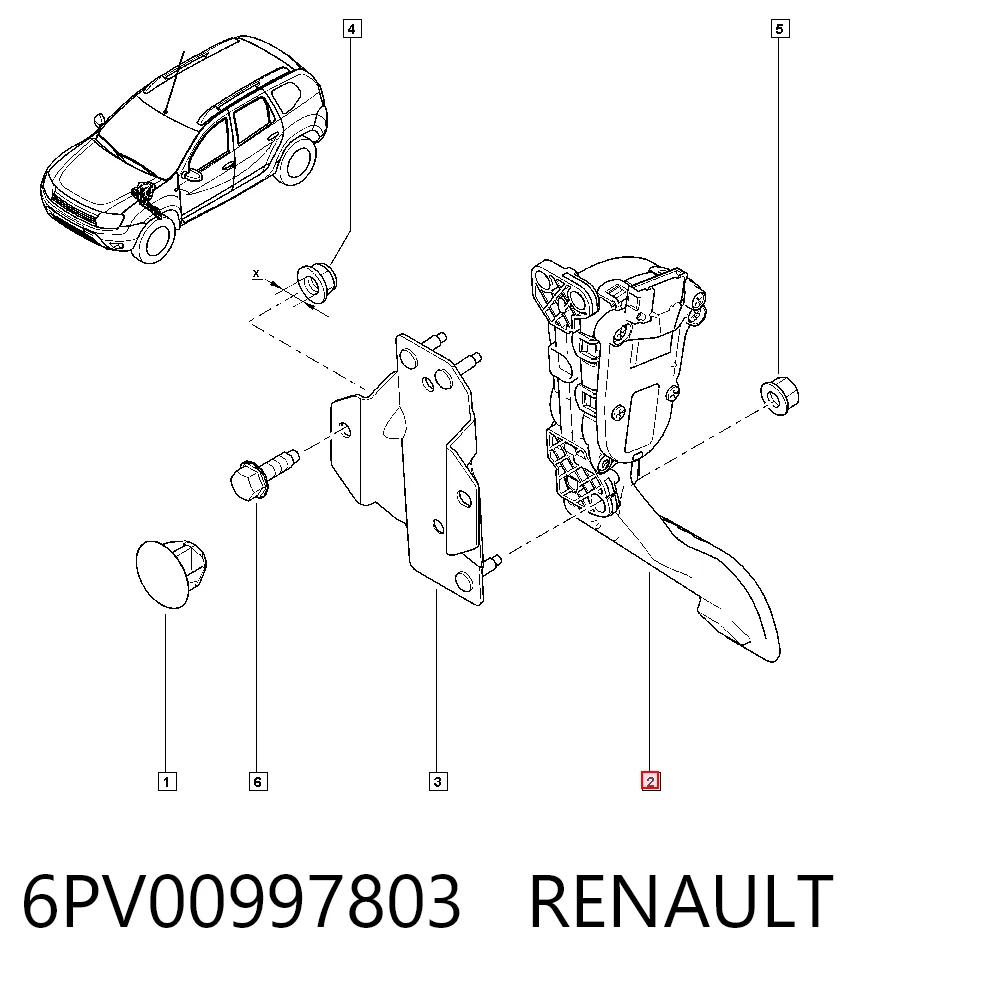  Педаль газа Renault DUSTER 1