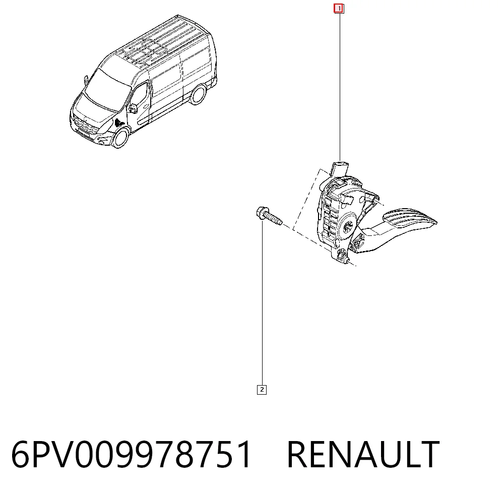 Педаль газа (акселератора) Renault Master III фургон (FV) (2010 - 2024) цена, от 46.19 USD