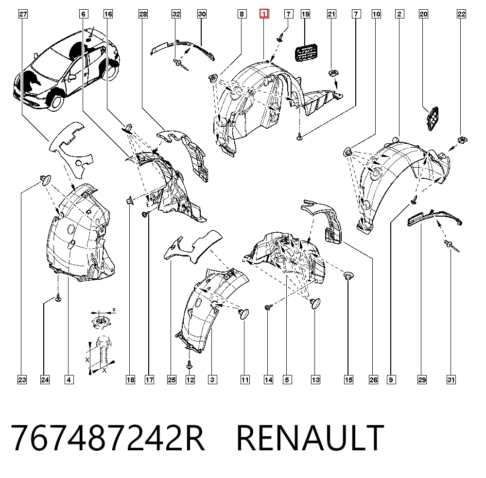 767483362R Nissan/Infiniti Подкрылок крыла заднего правый