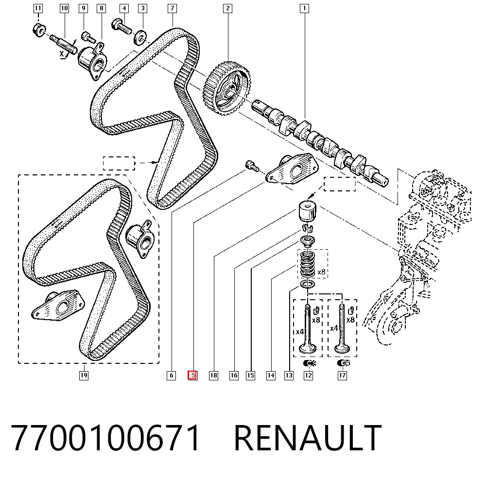  Паразитный ролик ГРМ Renault Kangoo 1