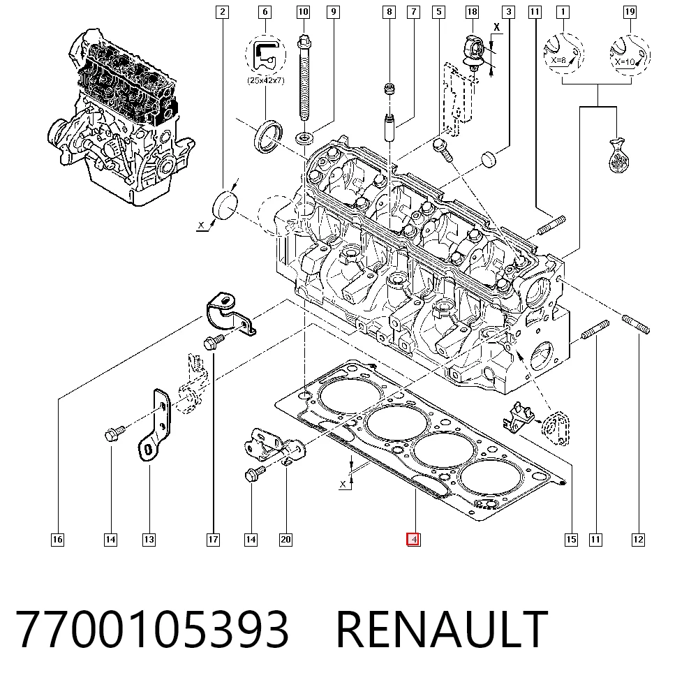 Прокладка ГБЦ 414594 Corteco