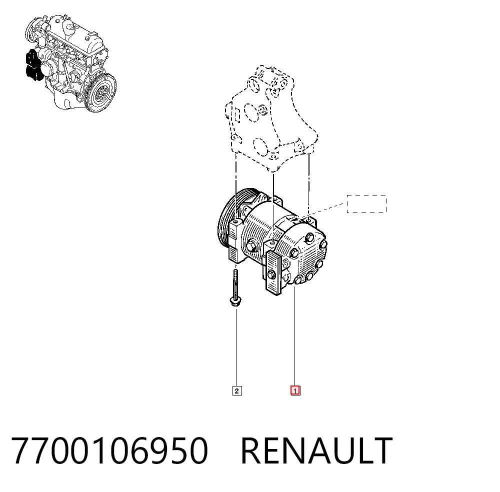  Компрессор кондиционера Renault Clio 1