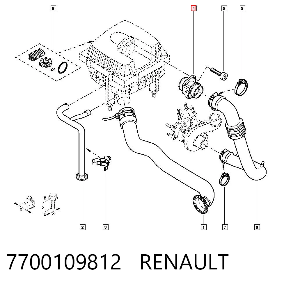 7700109812 Renault (RVI) Датчик расхода воздуха