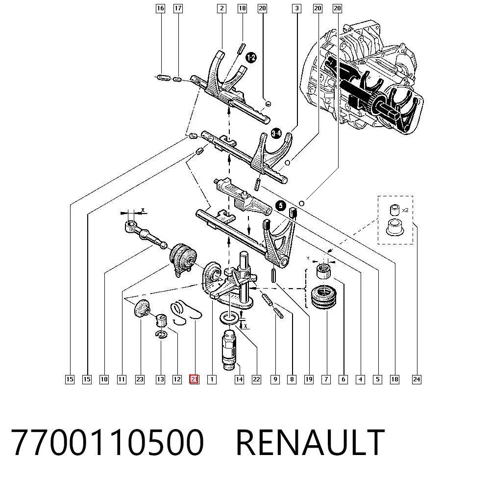 Ремкомплект кулисы переключения передач Renault Kangoo II фургон (FW0) (2008 - 2021) цена, от 2.16 USD