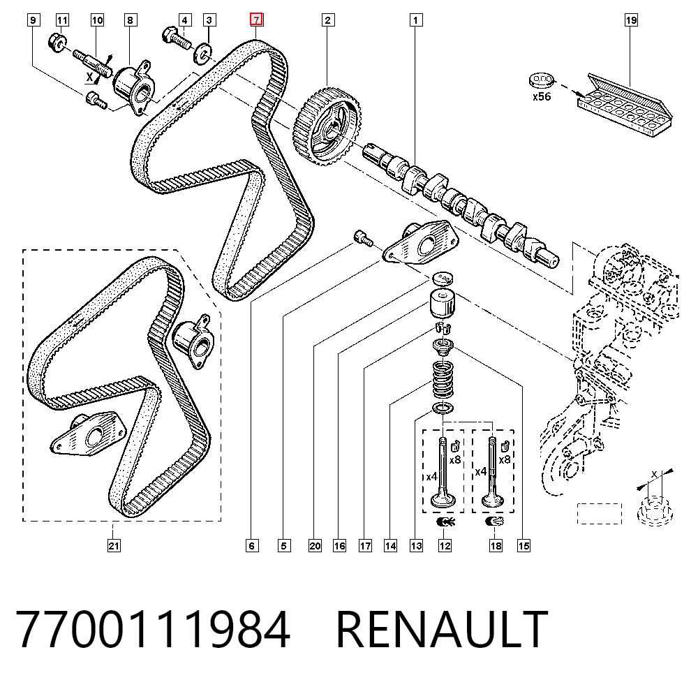  Ремень ГРМ Renault Clio 1